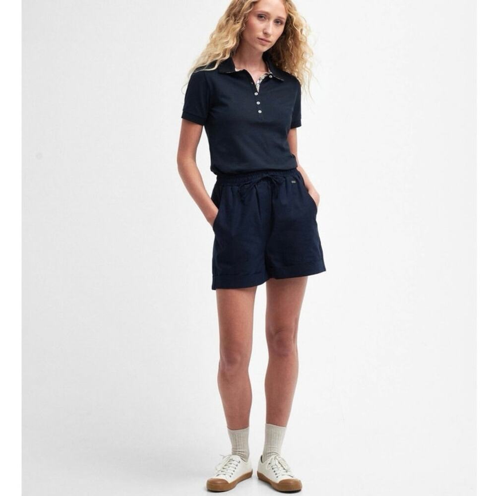 NWOT Women’s Barbour Elsden Tie Waist Shorts in Navy SZ 14